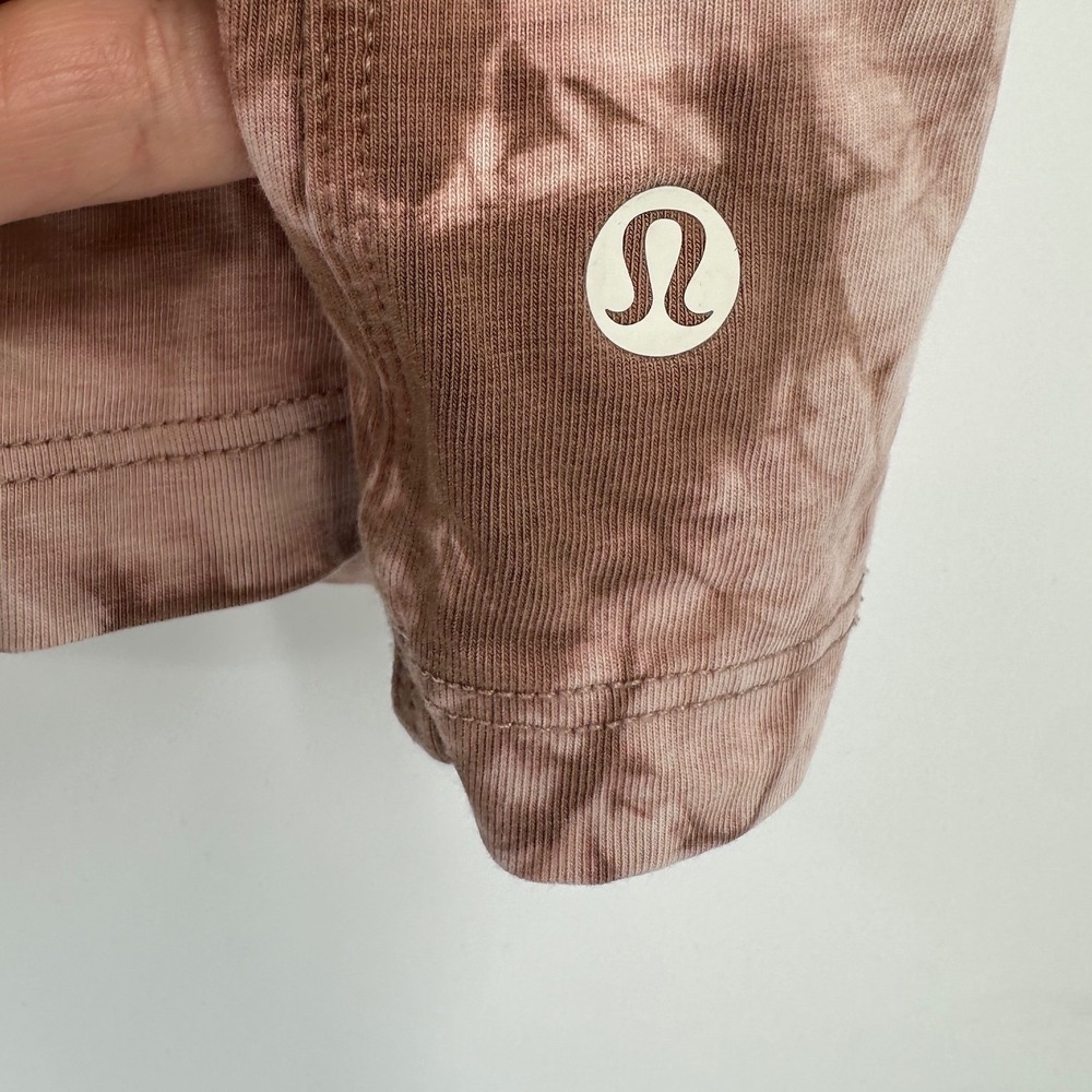 Lululemon All Yours Tee Earth Color Sand Wash Tie Dye Brown Pima Cotton Size 12 - Picture 5 of 6
